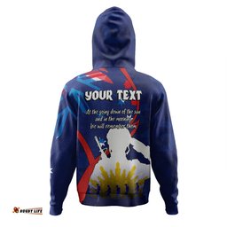 australia anzac day custom hoodie - lest we forget with blue camouflage pattern hoodie