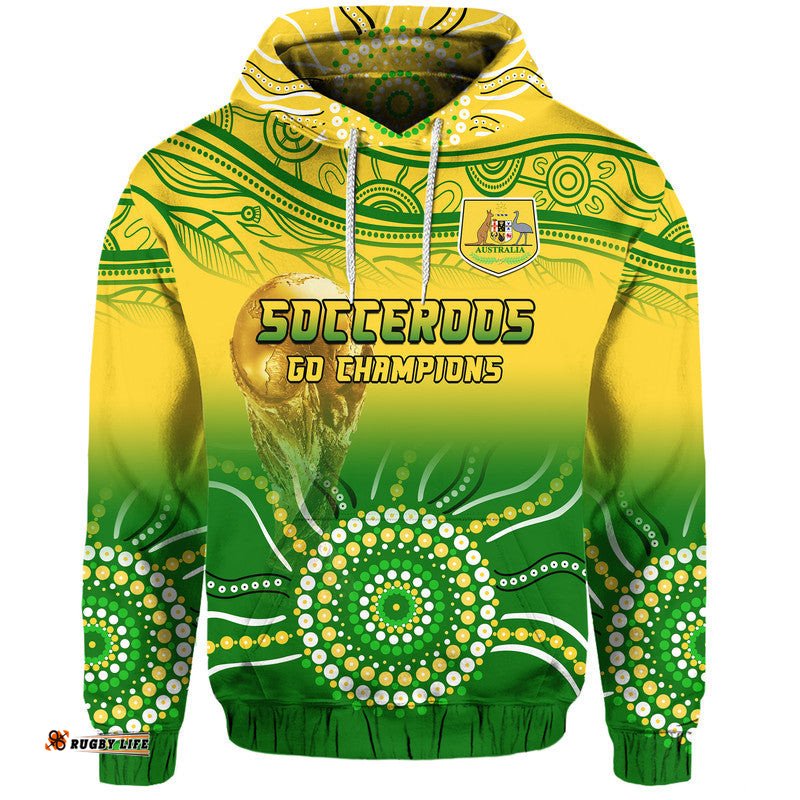 australia soccer socceroos go champions zip up and pullover hoodie