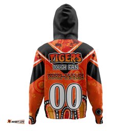 wests tigers custom hoodie - tigers for life with aboriginal style hoodie