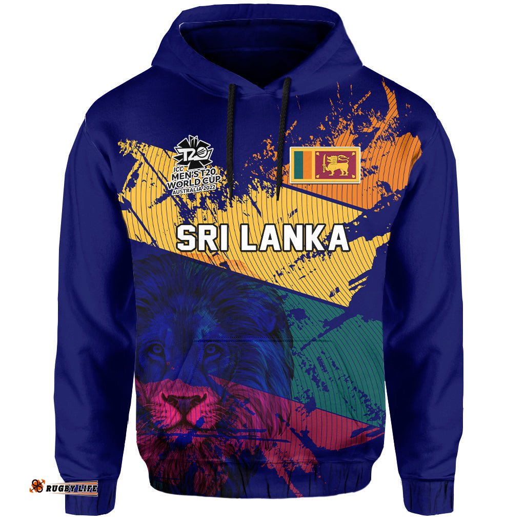 custom text and number sri lanka cricket hoodie the lions mens t20 world cup