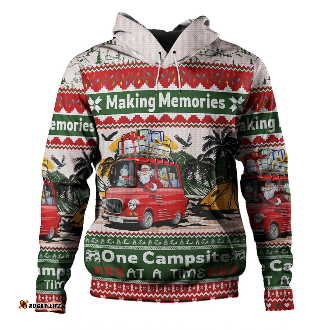 australia camping christmas hoodie - making memories one campsite at a time hoodie