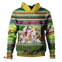 australia christmas custom hoodie - six white boomers hoodie