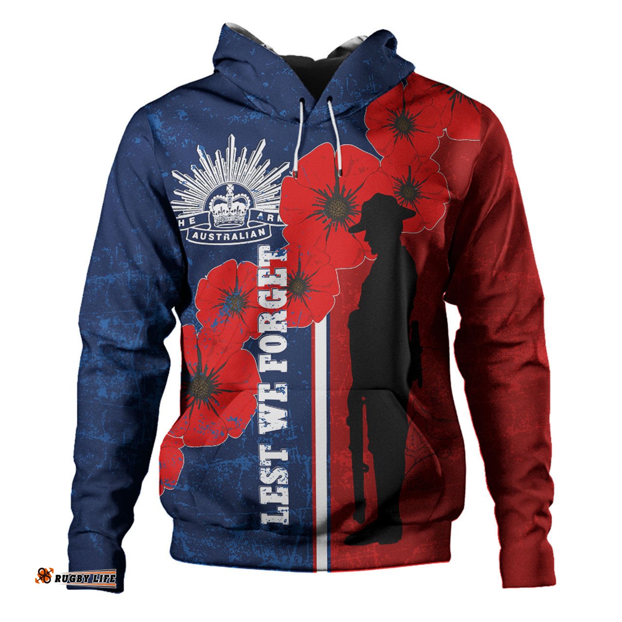 australia anzac day hoodie - lest we forget remebrance day (blue) hoodie