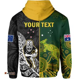 custom personalised australia rugby mix aotearoa rugby hoodie wallabies all black special version