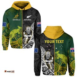 custom personalised australia rugby mix aotearoa rugby hoodie wallabies all black special version