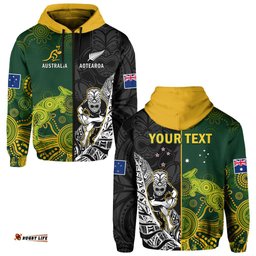 custom personalised australia rugby mix aotearoa rugby hoodie wallabies all black special version
