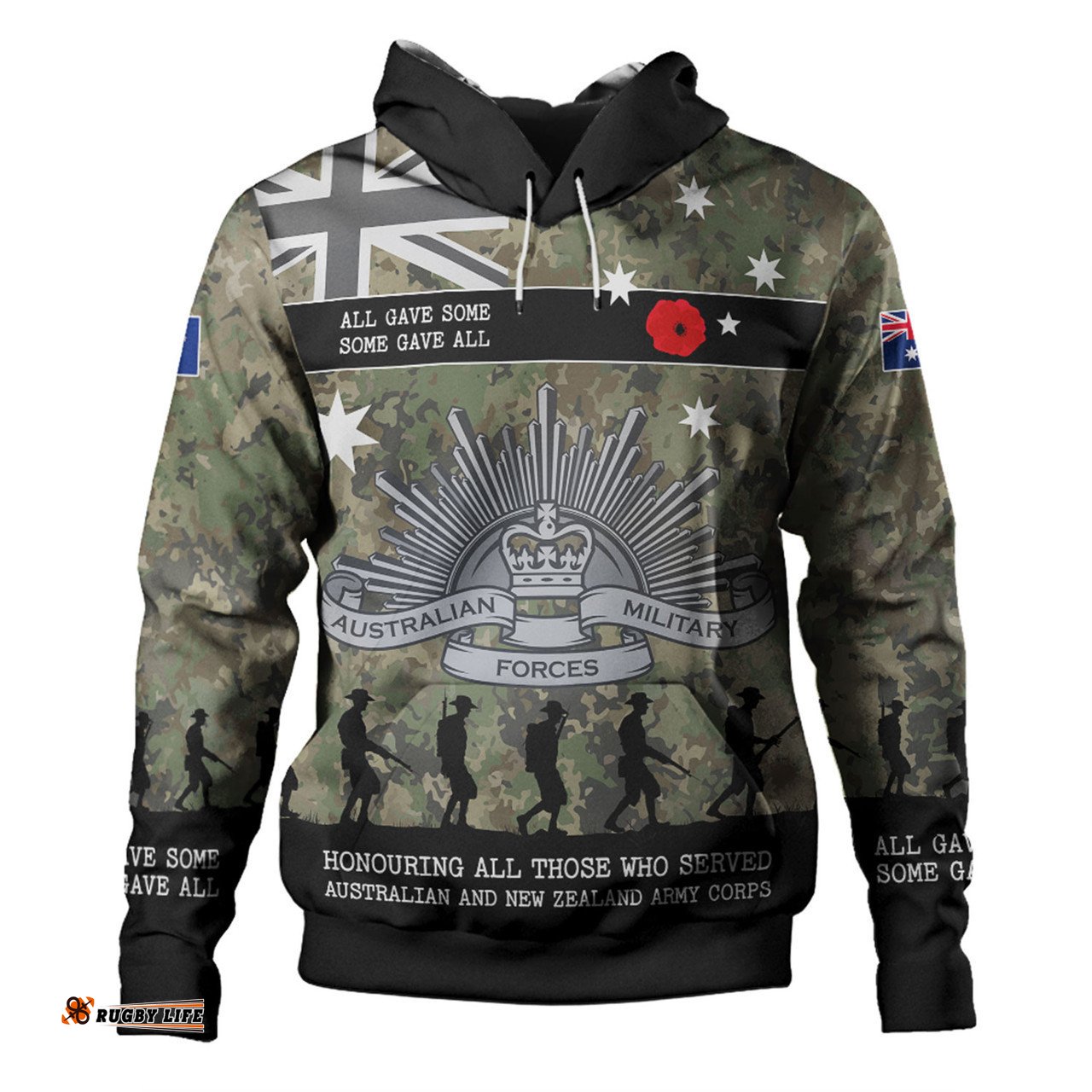 australia anzac day hoodie - australia and new zealand warriors all gave some some gave all hoodie