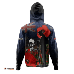 australia hoodie - custom anzac day lest we forget red poppies
