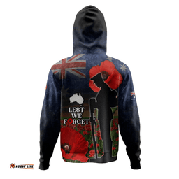 australia hoodie - custom anzac day lest we forget red poppies