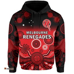 custom text and number renegades cricket hoodie melbourne gradient aboriginal art