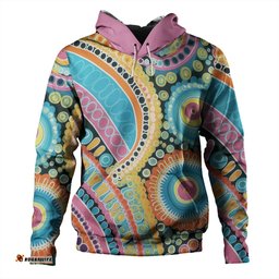 australia aboriginal hoodie - australian indigenous aboriginal art vivid pastel colours ver 1 hoodie