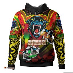 penrith panthers premierships remembrance day custom hoodie - go penrith panthers lest we forget poppy hoodie