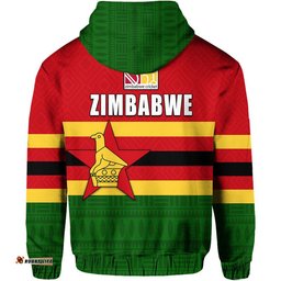 the chevrons cricket mix zimbabwe flag and indigenous pattern zip up and pullover hoodie