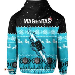 port adelaide football hoodie magentas indigenous merry christmas