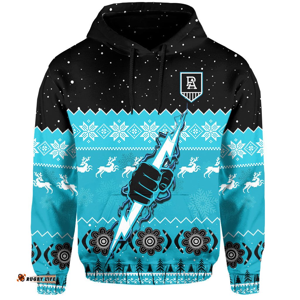 port adelaide football hoodie magentas indigenous merry christmas