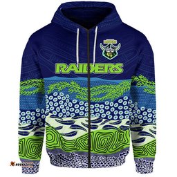 canberra the green machine raiders boomerang indigenous zip up and pullover hoodie