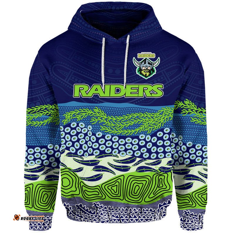 canberra the green machine raiders boomerang indigenous zip up and pullover hoodie