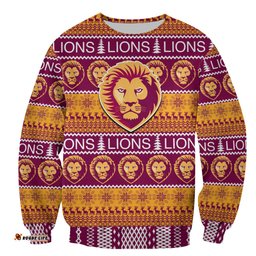 australian football league christmas lions sweatshirt