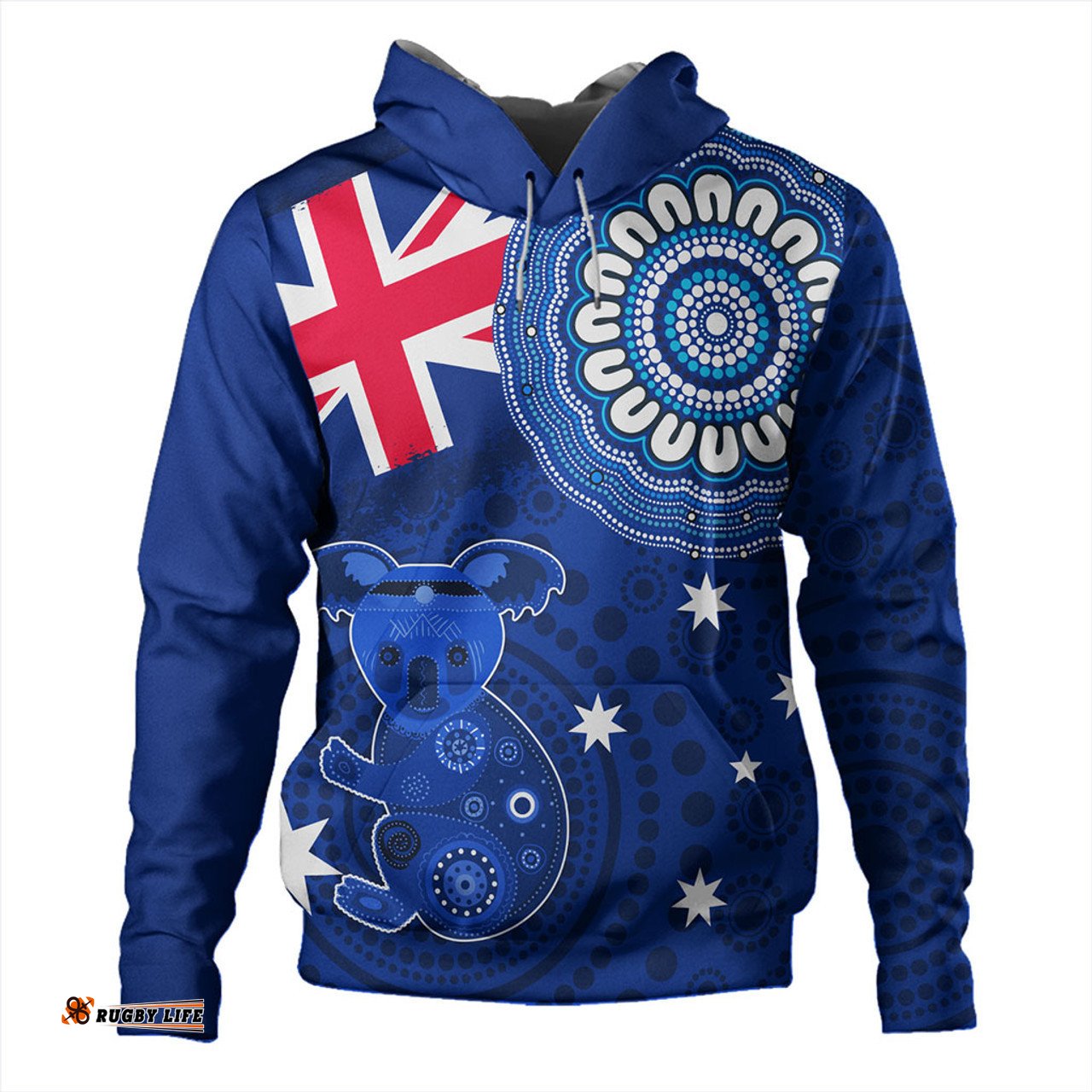 australia hoodie flag with koala aboriginal