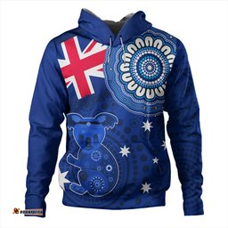 australia hoodie flag with koala aboriginal
