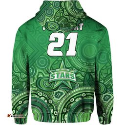 custom personalised melbourne team green indigenous aboriginal stars arts zip up and pullover hoodie