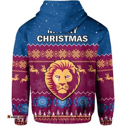 brisbane football hoodie lions indigenous merry christmas