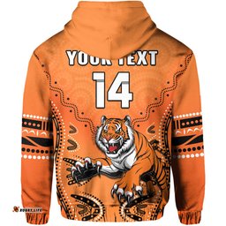 custom text and number wests tigers hoodie indigenous original style