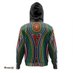 australia dot painting inspired aboriginal hoodie - dot color in the aboriginal style hoodie