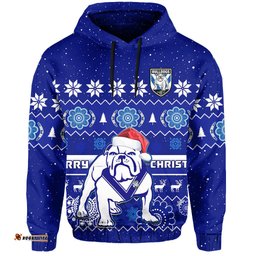 bulldogs rugby christmas hoodie berries merry xmas aboriginal art