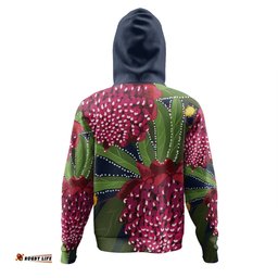 australia flowers aboriginal hoodie - australian waratah flower art hoodie