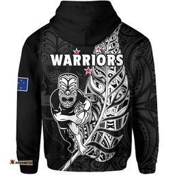 new zealand tiki rugby hoodie nz warriors fern maori style