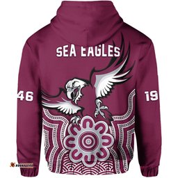 sea eagles rugby hoodie manly warringah indigenous art