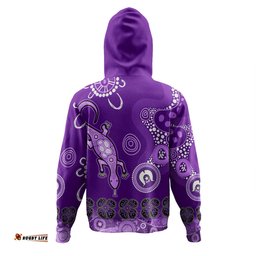 australia goanna aboriginal hoodie - indigenous dot goanna (purple) hoodie