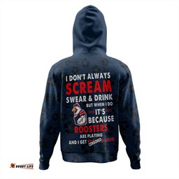 sydney roosters hoodie - scream with tropical patterns