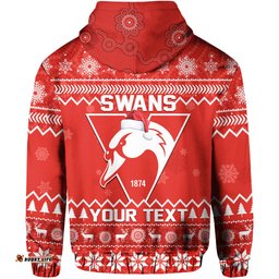 custom personalised swans football christmas hoodie sydney indigenous merry xmas