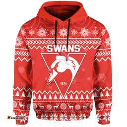 custom personalised swans football christmas hoodie sydney indigenous merry xmas