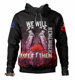 australia anzac day hoodie - anzac day soldier we will remember them hoodie pink