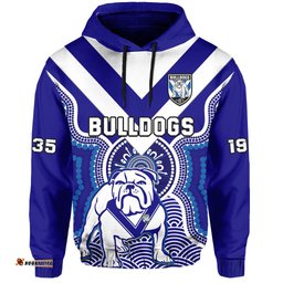 bulldogs rugby hoodie canterbury bankstown 1935 indigenous artsy