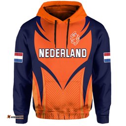 custom text and number netherlands cricket hoodie t20 world cup nederland lion
