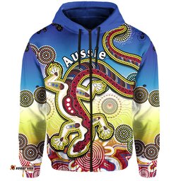 custom personalised australia hoodie indigenous red lizard love aussie artsy