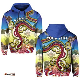 custom personalised australia hoodie indigenous red lizard love aussie artsy