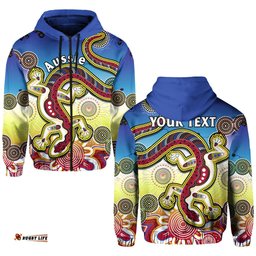 custom personalised australia hoodie indigenous red lizard love aussie artsy