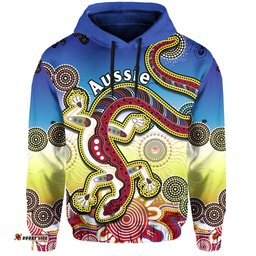 custom personalised australia hoodie indigenous red lizard love aussie artsy