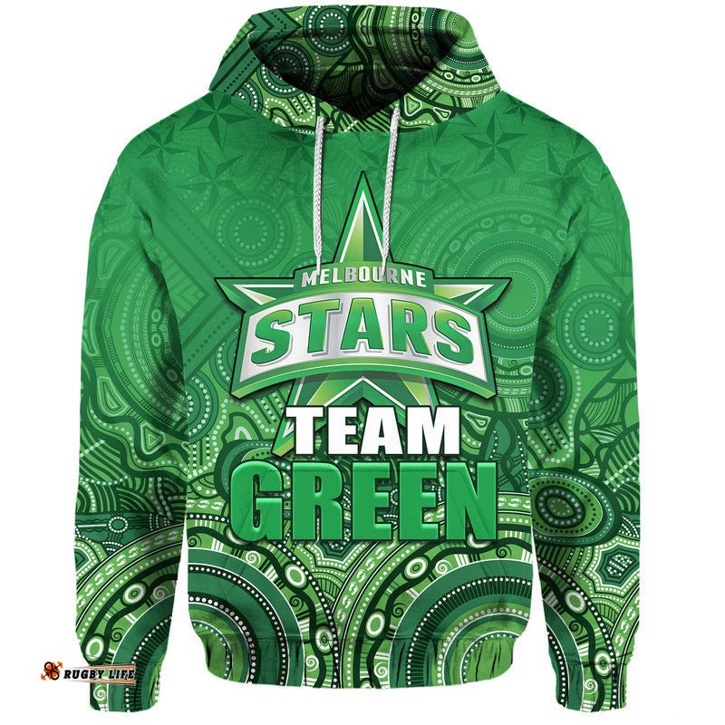 melbourne team green indigenous aboriginal stars arts zip up and pullover hoodie