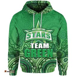 melbourne team green indigenous aboriginal stars arts zip up and pullover hoodie