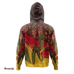 australia aboriginal hoodie - red eucalyptus aboriginal dot art hoodie