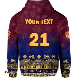 custom personalised and number brisbane unique lions winter season zip up and pullover hoodie lions merry christmas