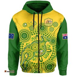 custom text and number australia soccer hoodie socceroos kangaroo aussie indigenous national color