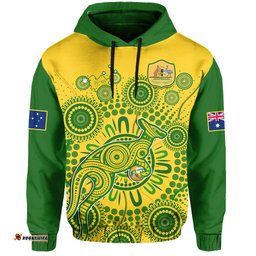custom text and number australia soccer hoodie socceroos kangaroo aussie indigenous national color
