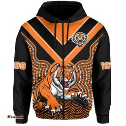 wests tigers rugby hoodie indigenous black artsy